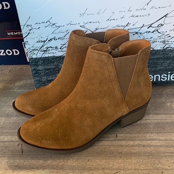 NWT Kensie Gazelle Leather Bootie Flex Foam Zip Brown - Picture 2 of 7